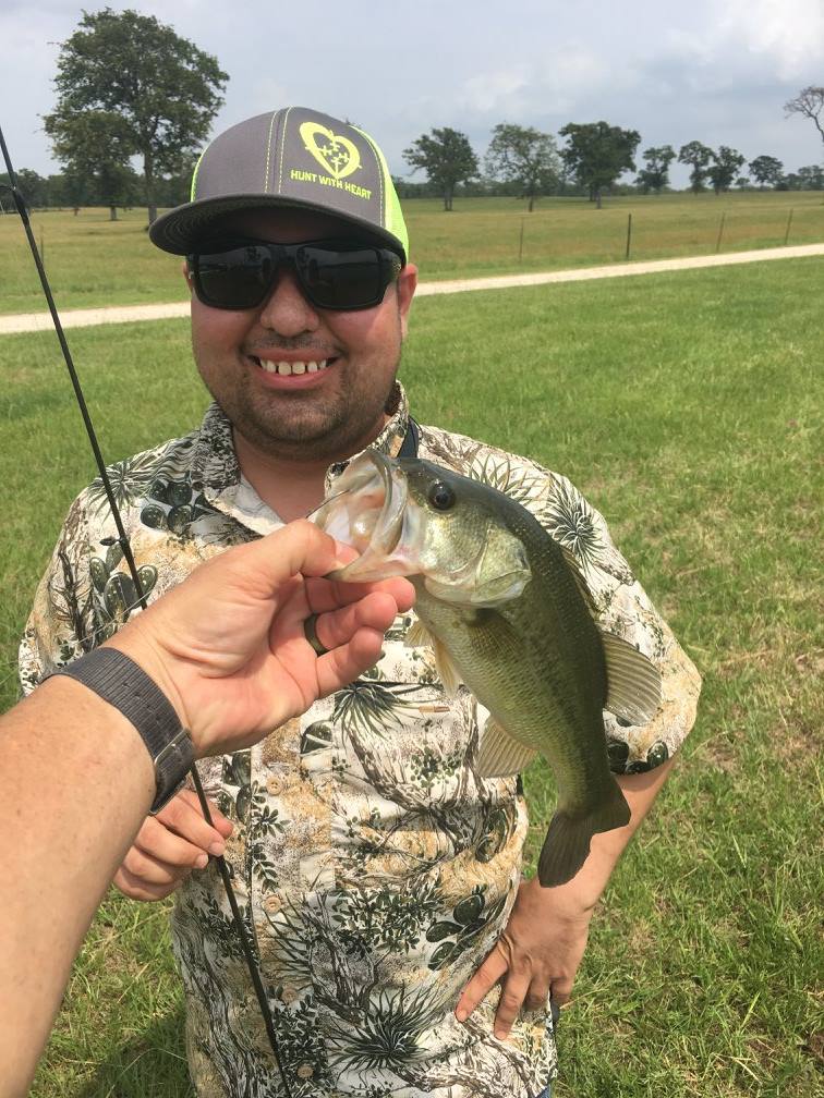 young man caught a fish