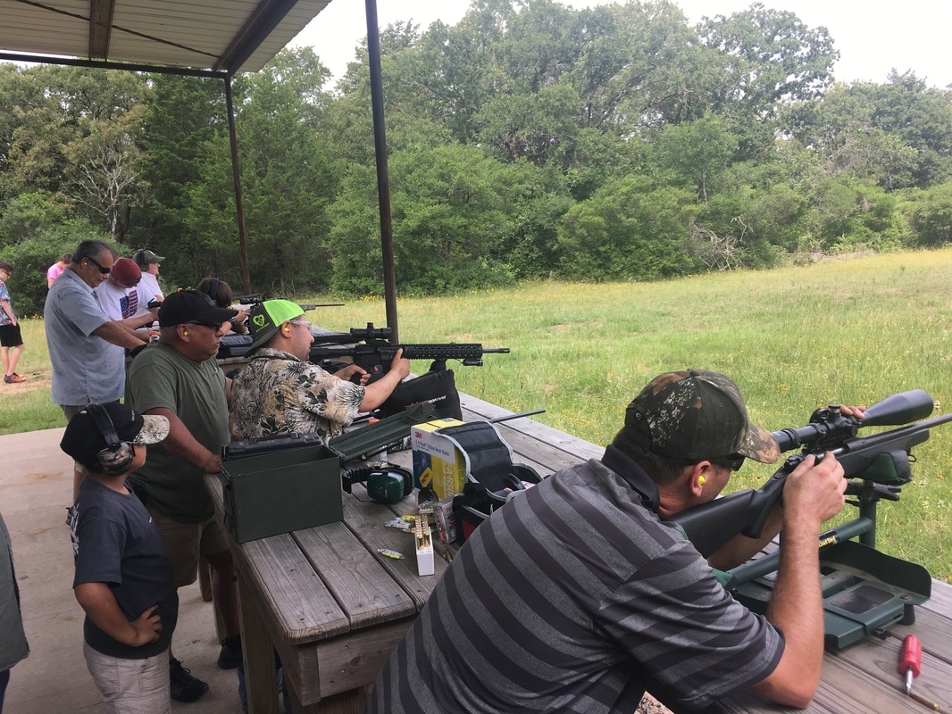 families at the shooting range